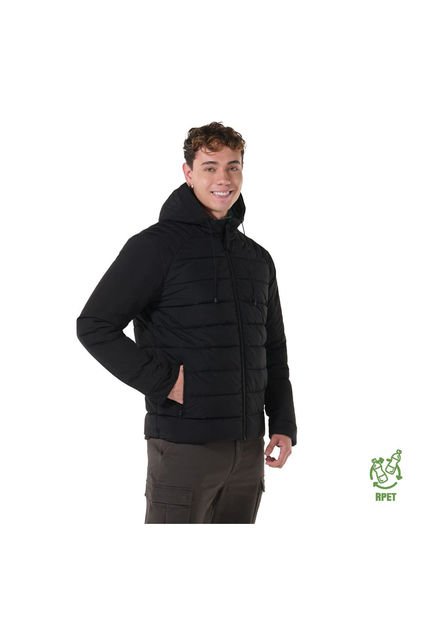 Chaqueta Doble Faz Acolchada Para Hombre Poma Negra