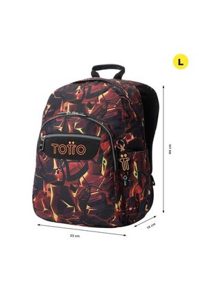 Morral Juvenil Porta PC 14" Acuarela Negro/Rojo