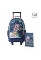 Maleta Para Niño Con Ruedas + Libro Para Colorear Panda Space Azul de Totto