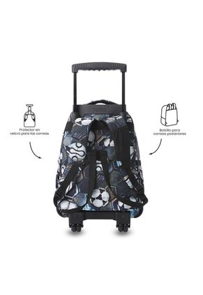 Morral Escolar Con Ruedas Para Niño Renglón Estampado De Fútbol