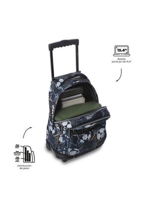 Morral Escolar Con Ruedas Para Niño Renglón Estampado De Fútbol