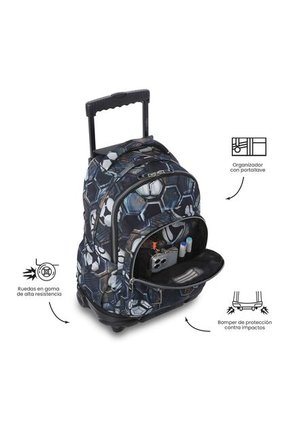 Morral Escolar Con Ruedas Para Niño Renglón Estampado De Fútbol