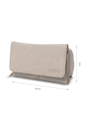 Billetera Mujer Texture Grande Con RFID Blocker Beige
