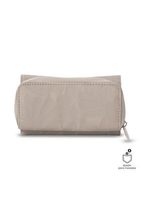 Billetera Mujer Texture Grande Con RFID Blocker Beige