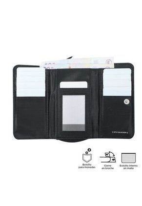 Billetera Texture Var Negra Mediana