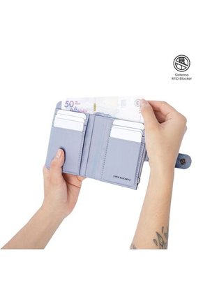 Billetera Mujer Texture Pequeña Con RFID Blocker Morada
