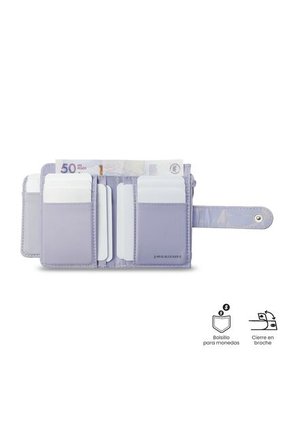 Billetera Mujer Texture Pequeña Con RFID Blocker Morada