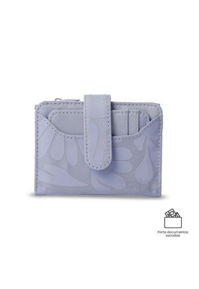 Billetera Mujer Texture Pequeña Con RFID Blocker Morada