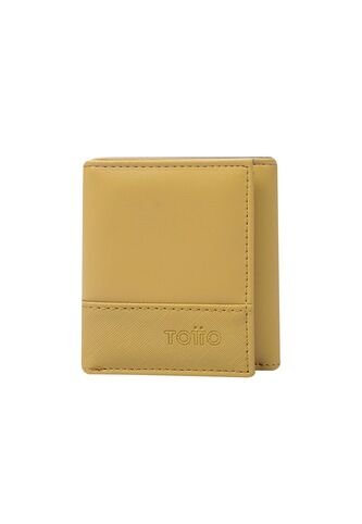 Billetera Para Hombre Saffiano Aqi Amarilla Con RFID Blocker Totto