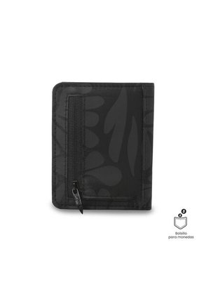 Billetera Mujer Texture Pequeña Con RFID Blocker Negra