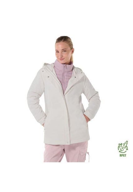 Chaqueta Acolchada Para Mujer Nissi 3 En 1 Blanca