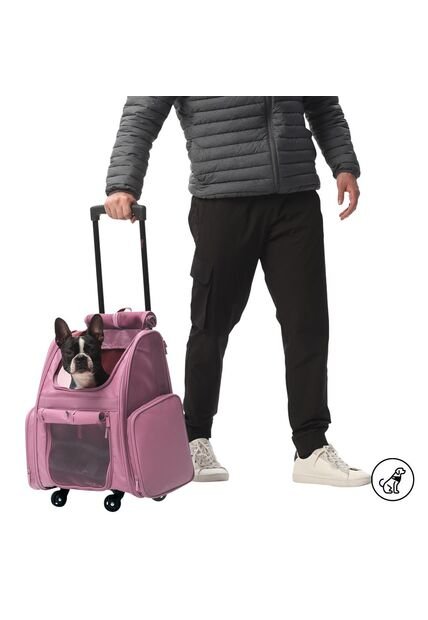 Cargador Para Mascota Con Ruedas Maxxie Rosado