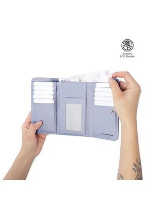 Billetera Mujer Texture Grande Con RFID Blocker Morada