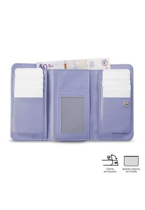 Billetera Mujer Texture Grande Con RFID Blocker Morada