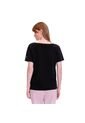 Camiseta Para Mujer Unicolor Viny Manga Corta Negra de Totto