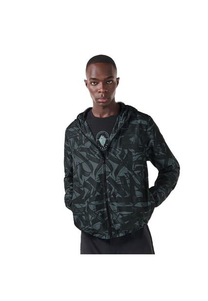 Chaqueta Rompevientos Para Hombre Ice Print Verde