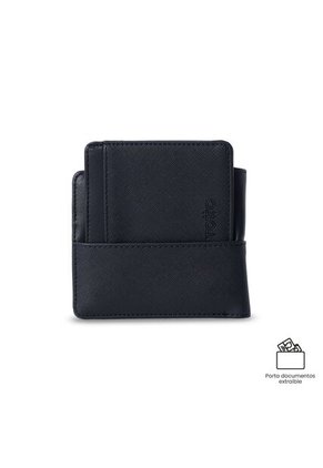 Billetera Hombre Saffiano Con RFID Blocker Azul