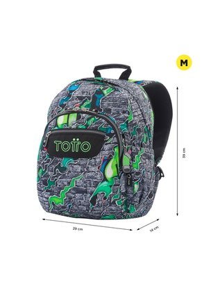 Morral Juvenil Porta PC 13" Gommas Gris Con Verde
