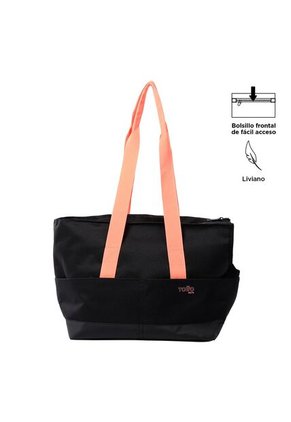 Shopping Bag Kira Versátil Negra/Naranja