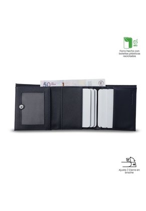 Billetera Hombre Saffiano Grande Con RFID Blocker Azul