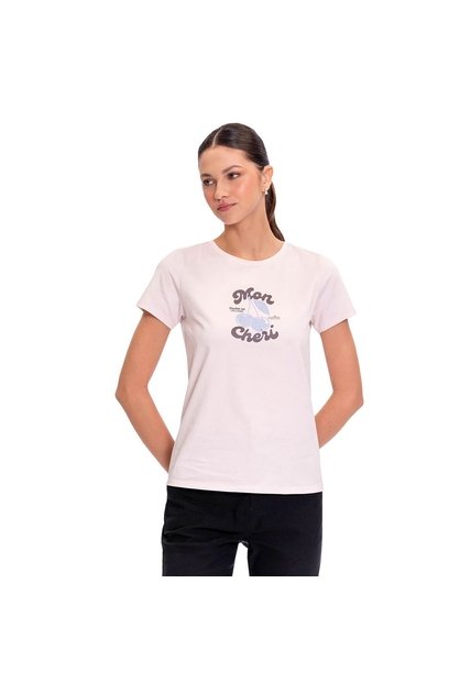 Camiseta Estampada Para Mujer Prime Manga Corta Rosada
