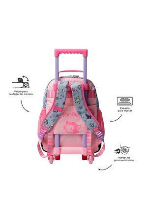 Combo Escolar Minnie Morral Con Ruedas Y Lonchera Aesthetic