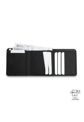 Billetera Hombre Wood 2 Grande Con RFID Blocker Negra