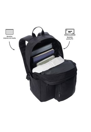 Morral Universitario 2 En 1 Porta PC 16" Duality Negro Unisex