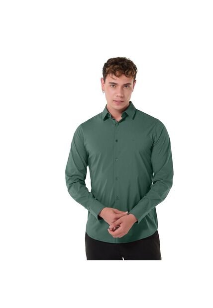 Camisa Manga Larga Bengallina Para Hombre Verde