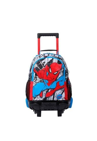 Morral Con Ruedas Spiderman Para Niño City Mediano Blanco Totto