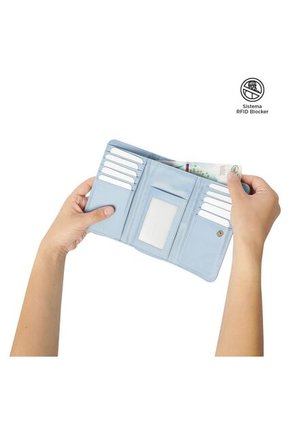 Billetera Texture Var Con RFID Blocker Azul