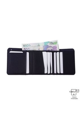 Billetera Hombre Wood 2 Grande Con RFID Blocker Azul