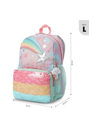Morral Para Niña Rainbow Star Grande Rosado