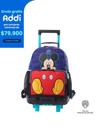 Morral Con Ruedas Niño Mickey Mediano Azul Totto