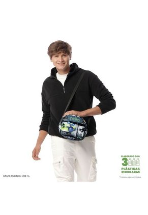 Lonchera Térmica Para Hombre Borrador Mediano Negra