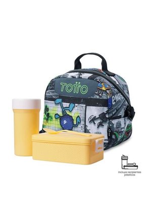 Lonchera Térmica Para Hombre Borrador Mediano Negra