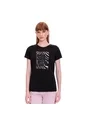 Camiseta Estampada Para Mujer Prime Manga Corta Negra de Totto