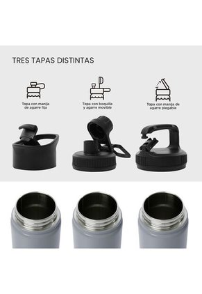 Termo Botella Térmica Botilito 750ml Agua Acero Gris Pack X3
