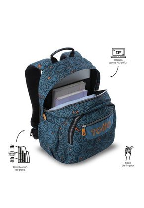 Morral Juvenil Porta PC 13" Gommas Azul