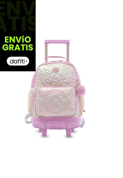 Maleta Para Niña Con Ruedas Unicorn Kisses Mediano Amarillo