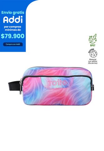 Cartuchera Mujer Agapec Glitter Rosado Totto