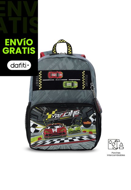 Morral Para Niño Grand Prix Mediano Gris