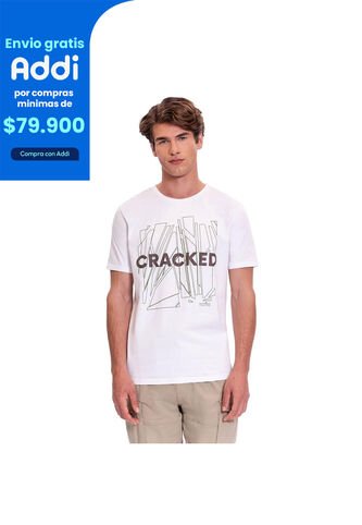 Camiseta Estampada Para Hombre Primen Blanca Totto