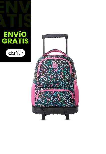 Maleta Para Niña Con Ruedas Skl Grande Negro
