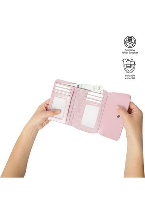 Billetera Style Can Con RFID Blocker Rosada