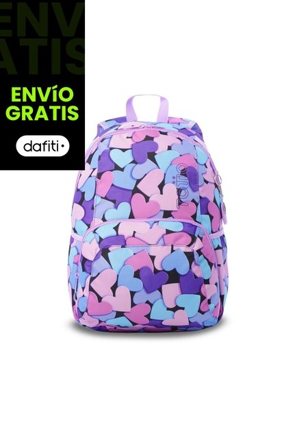Morral Universitario Ometto 2.0 Print Mujer Con Corazones