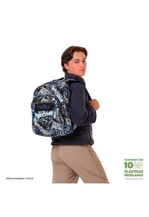 Morral Juvenil Porta PC 14" Acuarela Gris