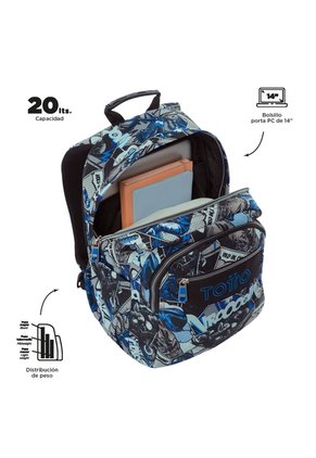 Morral Juvenil Porta PC 14" Acuarela Gris