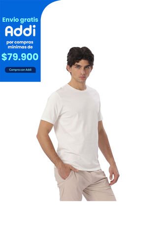 Camisa Para Hombre Unicolor Manne Manga Corta Blanca Totto