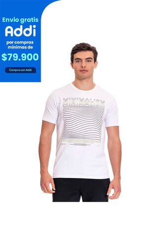 Camiseta Estampada Para Hombre Primen Blanca Totto